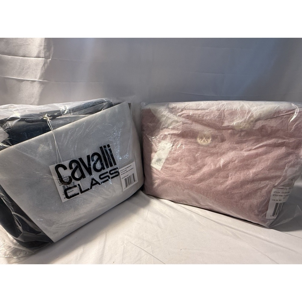 Lot of 2 Designer Handbags Cavalli Class Tatiana & CXL Red Quilted Tote NWT